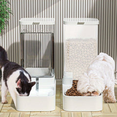Pet Feeder Pets Food Feeder and Waterer Set 3.8L 2.1kg, 29*13.5*28.5cm, Travel Supply Feeder and Water Dispenser for Dogs Cats Pets Animals