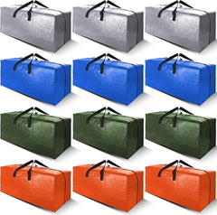 Cosy Family 4 Pack Heavy Duty Extra Large Moving Bags with Backpack Straps - Strong Handles & Zippers, Storage Totes for Space Saving, Fold Flat, Alternative to Moving Box (X-Large-Set of 4, Blue)
