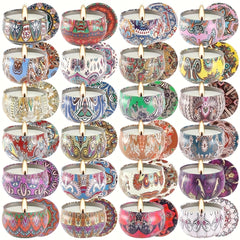 24pcs Of Scented Candles, No Dripping Or Leakage, with Ethnic Elements And, Creating A Romantic And Dreamy Atmosphere, Suitable for Weddings, Birthday Parties, Yoga, Father'S Day Gifts And As Gifts for Relatives And Friends