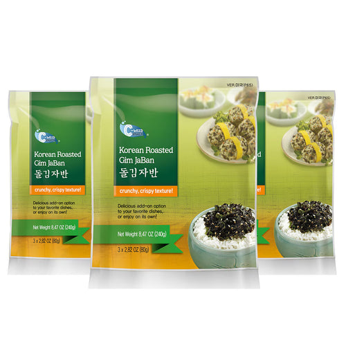 C-Weed Snack Roasted Korean Seaweed Flakes, 3 X 80G