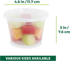 Freshware Food Storage Containers [50 Set] 16 Oz Plastic Deli Containers with Lids, Slime, Soup, Meal Prep Containers | BPA Free | Stackable | Leakproof | Microwave/Dishwasher/Freezer Safe