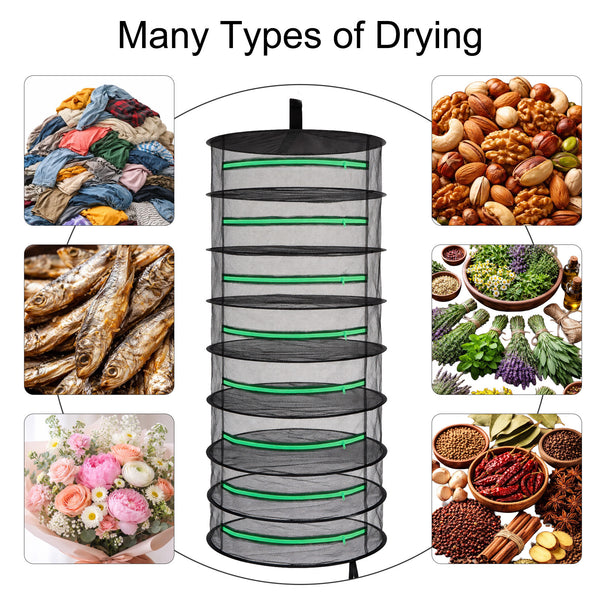 6/8 Layers Indoor/Outdoor Herb Drying Rack - Wall-Mounted, Made of Durable Oxford Fabric, Suitable for Drying Seeds, Vegetables, Fruits