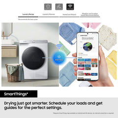 Samsung Series 5 DV90CGC0A0AEEU, 9Kg Heat Pump Tumble Dryer, A++ Rated in White