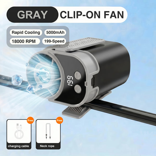 Wearable Belt Fan AI Intelligent Clip On Fan with Strong Wind Power And Silent Operation. Built In LED Flashlight Suitable for Camping, Hiking, And Night Patrols. Designed Specifically for Outdoor Enthusiasts And Night Shift Workers