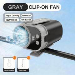 Wearable Belt Fan AI Intelligent Clip On Fan with Strong Wind Power And Silent Operation. Built In LED Flashlight Suitable for Camping, Hiking, And Night Patrols. Designed Specifically for Outdoor Enthusiasts And Night Shift Workers