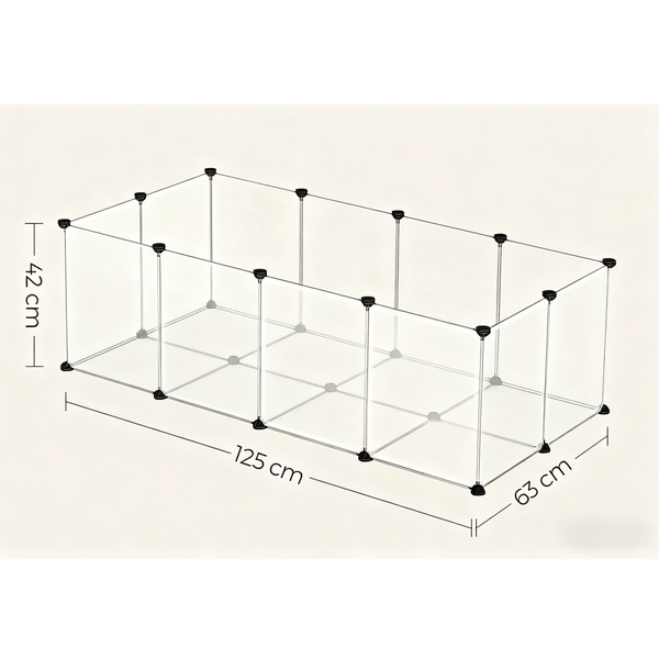 Pet Playpen, Pet Fence Indoor, Modular Animal Pen with Floor, for Hamsters, Rabbits, Hedgehogs, Ferrets