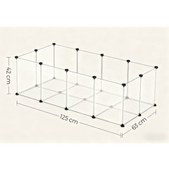 Pet Playpen, Pet Fence Indoor, Modular Animal Pen with Floor, for Hamsters, Rabbits, Hedgehogs, Ferrets