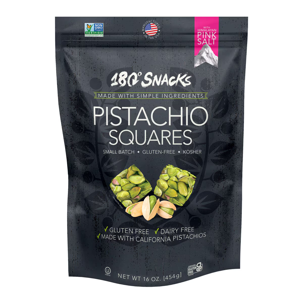 180° Snacks Pistachio Squares, 454G