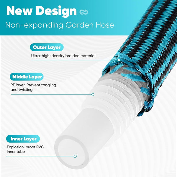 100ft Heavy-Duty Garden Hose, Expandable, Four Colors Are Available, With 1/2