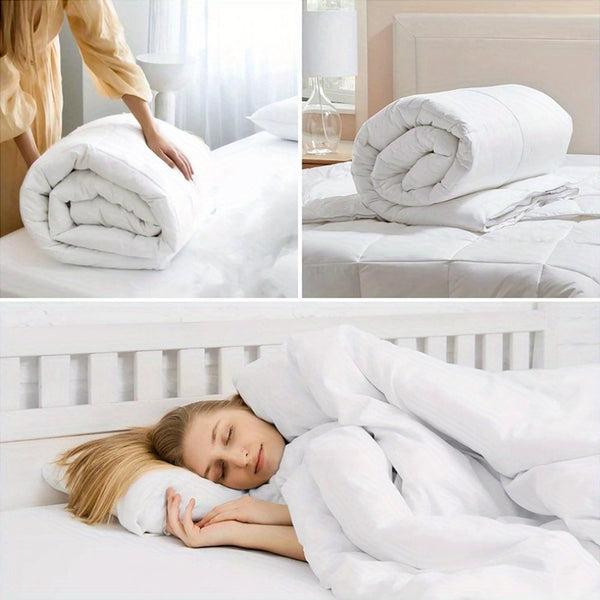 Tog 15 Bedding Grid Quilted Duvet- Ultra-Sof, Warm And Fluffy (White, All Size, Single 135x200cm/ Double 200x200cm/ King 230x220cm/ Supe King 260x220cm)