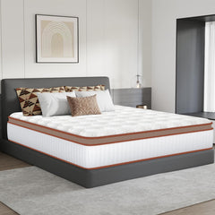 Double Mattress 135x190x28cm with 2000+ Pocket Springs & Memory Foam Hybrid, 7-Zone Orthopedic Support, 2cm Cooling Gel Layer, Reinforced Guard (H3) – Perfect for Christmas, Halloween, Valentine's Day Gifts – 200-Night Trial – Christmas Gift Pocket Spring