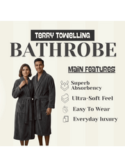Mens and Ladies Shawl Collar Bathrobe 100% Egyptian Cotton Unisex Shawl Collar Dressing Gown Terry Towelling Bathrobe One Size