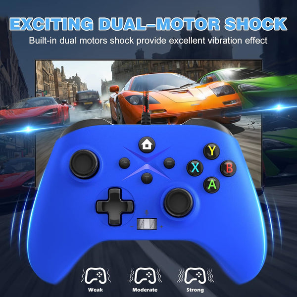 FOIRCEADAL 2 Pack Wird Controller for Pc/Xbox-One/X/S [Need Windows Upgrade Built Adaptive Gaming Turbo/Vibration/Gyro/Wake-Up Function 3.5 Mm Audio