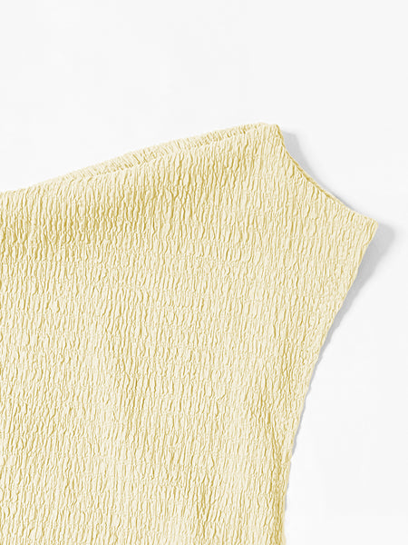 KatchMe Women's 2-Piece Outfit - Sloping Shoulder Top & Wide Leg Pants Set, Shirred Detail Matching Coord, Minimalist Solid Color Two Piece