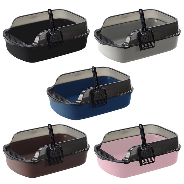 Extra Large Open Cat Litter Tray High Sided Deep Jumbo Rim Pan Box Loo Toilet Large Open Cat Litter Tray High Sided Deep Jumbo Pan Box Loo Toilet Cat Centre Extra Large High-Sided Cat Litter Box - Semi-Enclosed Design with High Walls for Cats & Rabbits, E