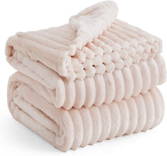 Bedsure Fleece Throw Blanket for Sofa - Fluffy Cosy Warm Blankets for Bed, Soft Cute Single Throw Gifts for Women and Girls, off White, 130X170 Cm