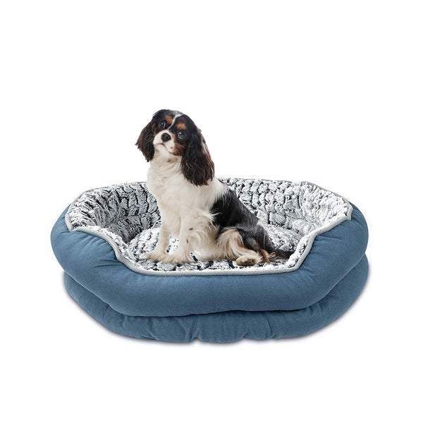 Plush Comfort Dog Bed Mat with Non-Slip Bottom, Multiple Sizes - Polyester Fiber Fill, Rectangle Shape for Small to Large Breeds, Machine Washable Pet Bed with Soft Edging