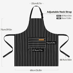 2PC Classic Design Striped Apron, Unisex Simple Criss Cross Apron For Kitchen Home Restaurant Coffee Shop Barbecue, Men's Workwear And Protective Clothing