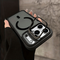 Phone Case: New Flip Bracket Magnetic Phone Case Matte TranslucentAnti-Slip& Shockproof for iPhone 17/16/15/14/13/12/11Series