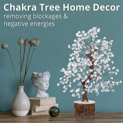 Clear Quartz Crystal Tree – Natural Healing Crystal Decor for Home Office Desk, Spiritual Feng Shui Ornament, Positive Energy Crystal Gift for Women Men, Meditation Reiki Decor, Living Room Ornament, Gift Box Included with Mini Crystal Guide