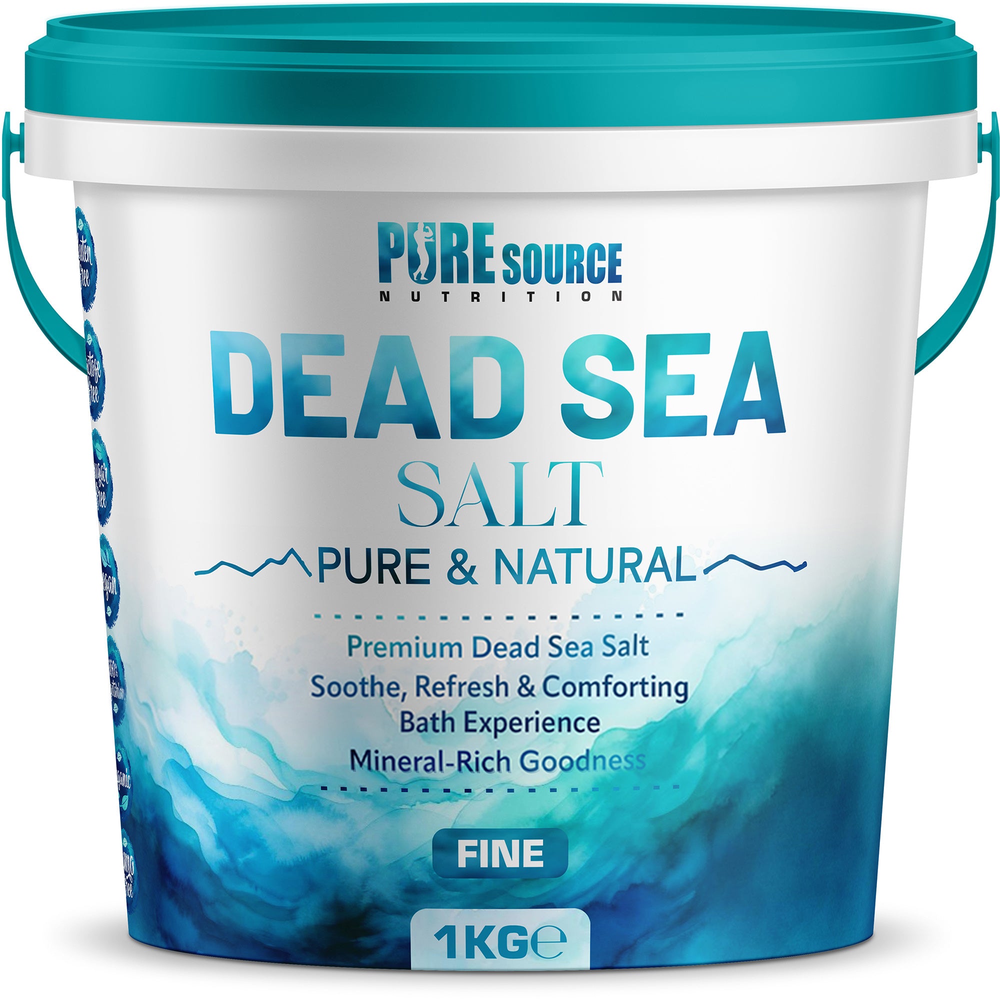 PSN Dead Sea Salt Fine in Bucket – Pure Natural Mineral-Rich Bath Salt for Relaxation, Foot Soaks, Stress Relief & Muscle Recovery – Premium Spa-Grade Salt