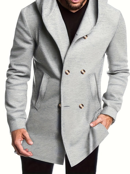 2024 Foreign Trade New Product Men'S Mid-Length Slim Fit Windbreaker Hooded Casual Pure Coat Performance Clothing