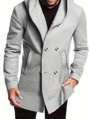 2024 Foreign Trade New Product Men'S Mid-Length Slim Fit Windbreaker Hooded Casual Pure Coat Performance Clothing