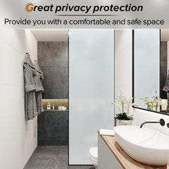 Rabbitgoo Window Film Privacy Film for Glass Windows, Frosted Glass Sticker Static Cling without Glue for Bathroom Home Office Matt 44.5X200 Cm