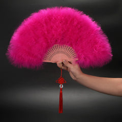 1pc New Feather Folding Fans Hand Fan Dance Costume Wedding Party Fans for Women