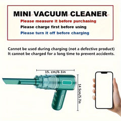 Newly Upgraded Model, Portable Cordless Handheld Vacuum Cleaner, Cyclone Suction Cordless Vacuum Cleaner, Large Suction USB Fast Charging with Seam Brush Computer Cleaning Head Multi-purpose. Suitable for Car/office/home, Labor Day Gift