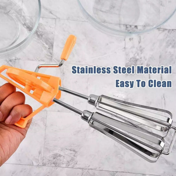 Manual Egg Whisk - Rotating Mixer for Cooking