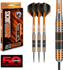 RED DRAGON Amberjack Series Darts Set with Flights and Shafts (Stems)