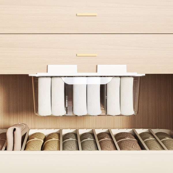 15 Compartment Wall-Mounted Underwear and Socks Organizer! for Easy Viewing, Drawer-Style Design for Convenient Access. 15 Sections for Neat Storage of Underwear, Panties, Socks, and Other Small Items. Layered Design Maximizes