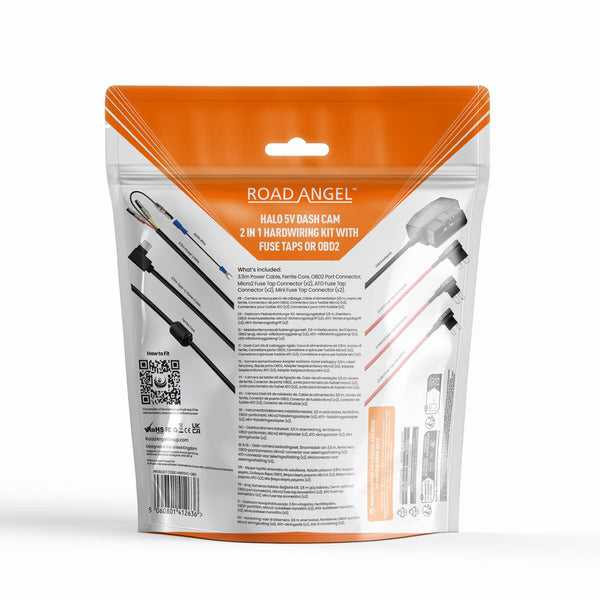 Road Angel Hardwiring Kit for Halo View 3 with 128GB SD Card