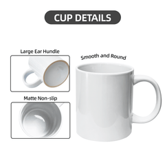 Sublimation Mugs 11oz Blank Plain White Large Handle Coffee Cups+Smash Proof Box Pack of 6 12 36