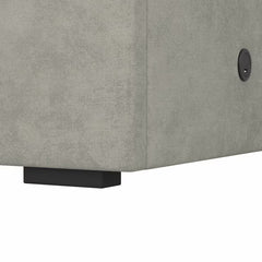 Highgrove Kavalan Grey Fabric Full Ottoman Bed Frame in 3 Sizes