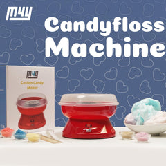 M4Y Premium Candy Floss Maker Cotton Candy Sweet Machine, Funfair Style Machine for Parties, Kids, Home, Includes Measuring Spoon and Candy Floss Sticks