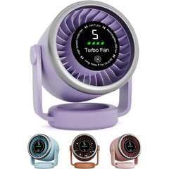 EPISENT Portable USB Desk Fan with Digital Display, Rechargeable Table Fan, 360° Adjustable Air Circulator, Touch Control, Wall Mount Design, 5 Speed Settings, Compact Fan for Home, Office & Travel