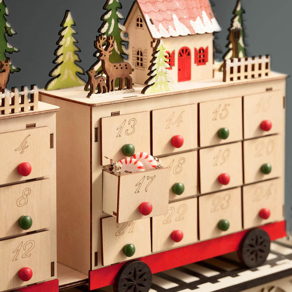 33 Inch Train Village LED Advent Calendar