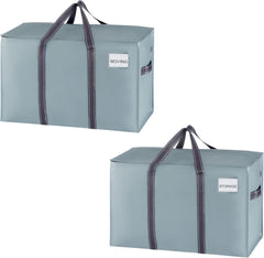 VENO 8 Pack Extra Large Moving Storage Bags with Zips, Heavy-Duty Organizer Tote, Moving Box Alternative, Packing Supply, Clothes Storage Bin, Tag Pocket for Label, Water-Resistant (Clear, 8 Pack)