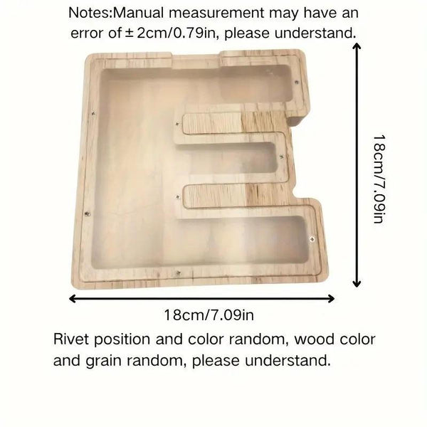 1 unique wooden letter jar - 26 creative A-Z letter storage containers, transparent design, birthday gift idea, home decoration, best friend gift, and functional holiday present.