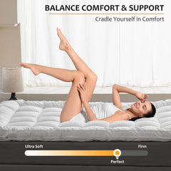 Hotel Quality Mattress Topper Extra Thick 10cm / 4 Inches Bounce Back Mattresses Toppers Single Double King SmallDouble 4Feet Superking Sizes Quilted Matress Pads