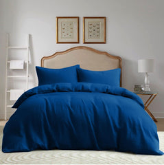 4pcs Royal Blue Double Duvet Set 2 Pillow Cases 1 Double Sheet 1 Double Duvet Cover