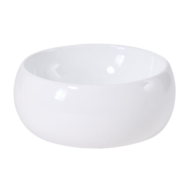 Ceramic Counter Top Sink Round 400*400*155mm Modern Bathroom Cloakroom Hand Washing Basin Sink Bowl with Waste Pipe Kits