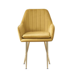 MOF Velvet Dining Chairs Kitchen Chairs Living Room Chairs with Sturdy Metal Legs Reception Chairs with Backrest and Padded Seat