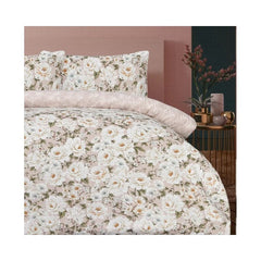 Elegant Blossom Blush Reversible Microfiber Printed Duvet Cover Set & Pillow Cases Bedding Collection