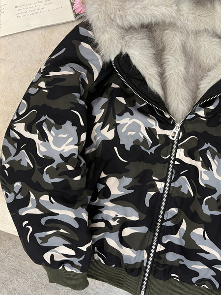 Autumn and Winter Women's Furry Jacket Coat