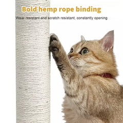 1pc 4-storey Luxury Super-large Cat Climbing Frame Cat Platform 40cm * 40cm * 122cm15.74in * 15.74in * 48.03in Beige Cat Tree Thick Hemp Tied with Thick Support Column Thick Density Board Durable for Cats, Indoor Use, Perfect Gift for Cats Cat