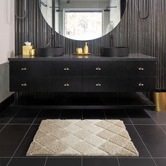 Mon Chateau Diamond Plush Bath Mat in Green, 60 X 91 Cm