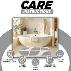 Stockholm Bath Mat with Non-Slip Backing – Super Soft, Water Absorbent, 100% Cotton Blend, Quick-Drying Bathroom Toilet Floor Rug, 50 x 8 cm